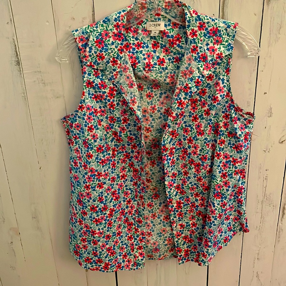 J crew sleeveless shirt